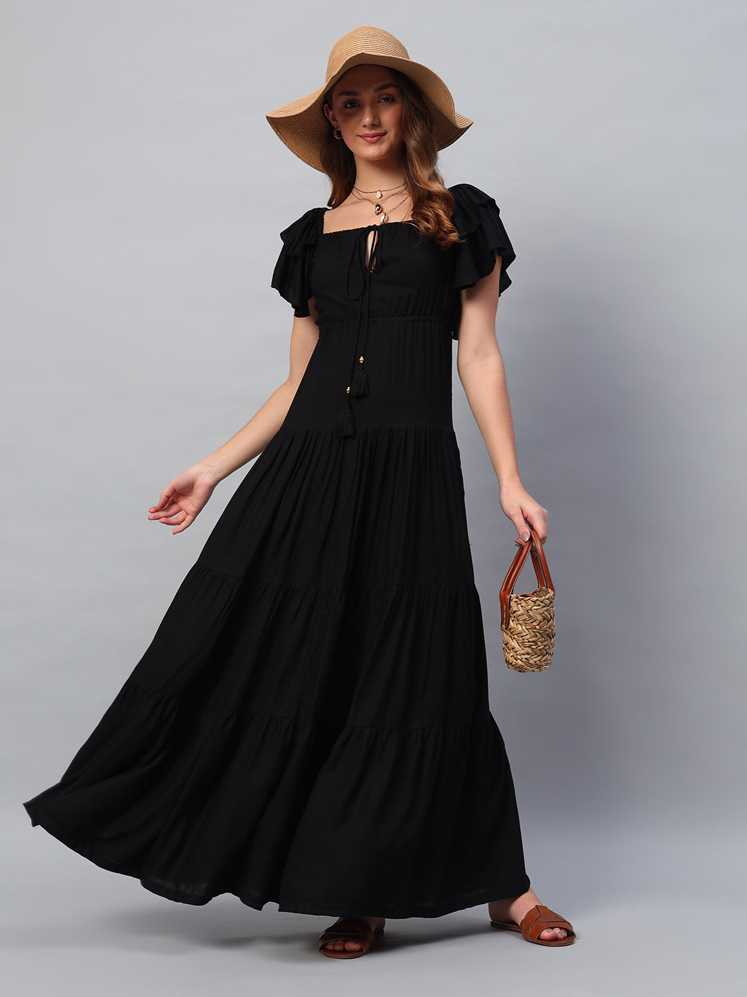 Black Cotton Maxi Dress Black Cotton Maxi Dress