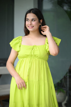 Green Cotton Maxi Dress