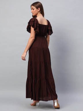 Brown Cotton Maxi Dress