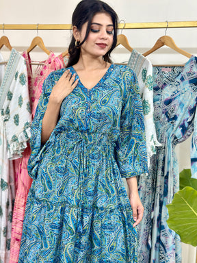 Boho Blue Long Maxi Dress