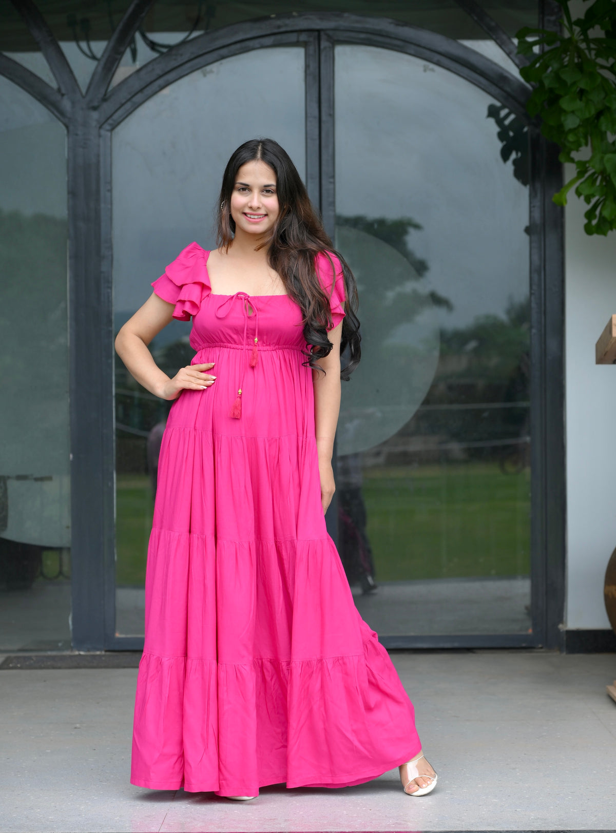 Pink Cotton Maxi Dress