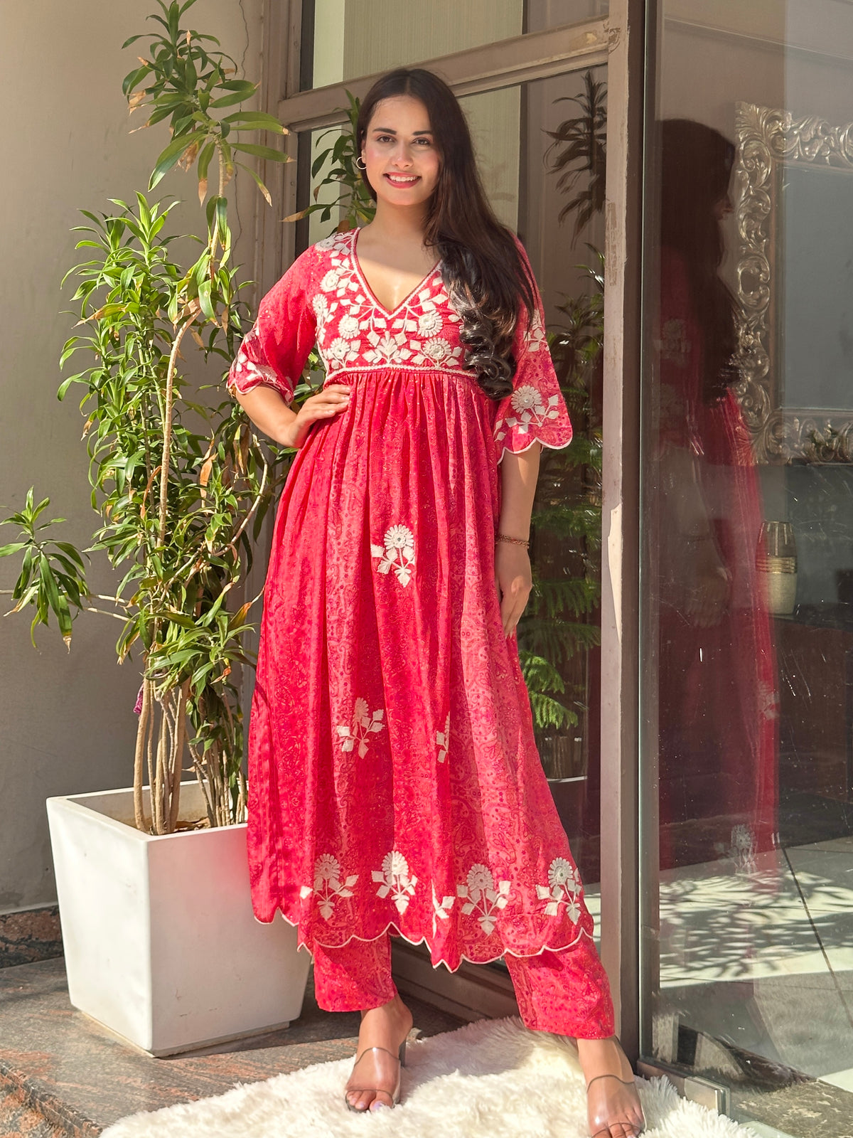 Rose Embroidered Kurta Set
