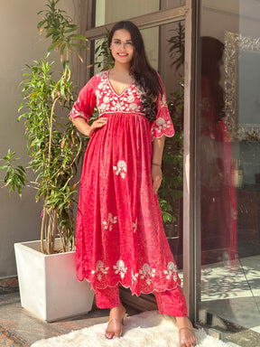 Rose Embroidered Kurta Set