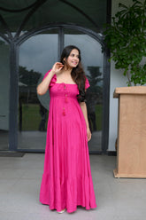 Pink Cotton Maxi Dress