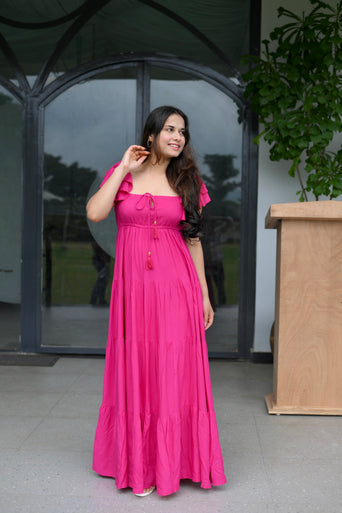 Pink Cotton Maxi Dress