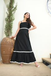 Black Ric Rac Maxi Dress