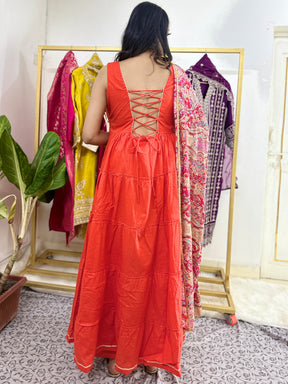 Orange CrissCross Back Suit Set