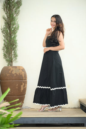 Black Ric Rac Maxi Dress
