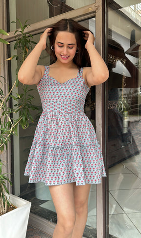 Blue Floral Skater Dress Blue Floral Skater Dress