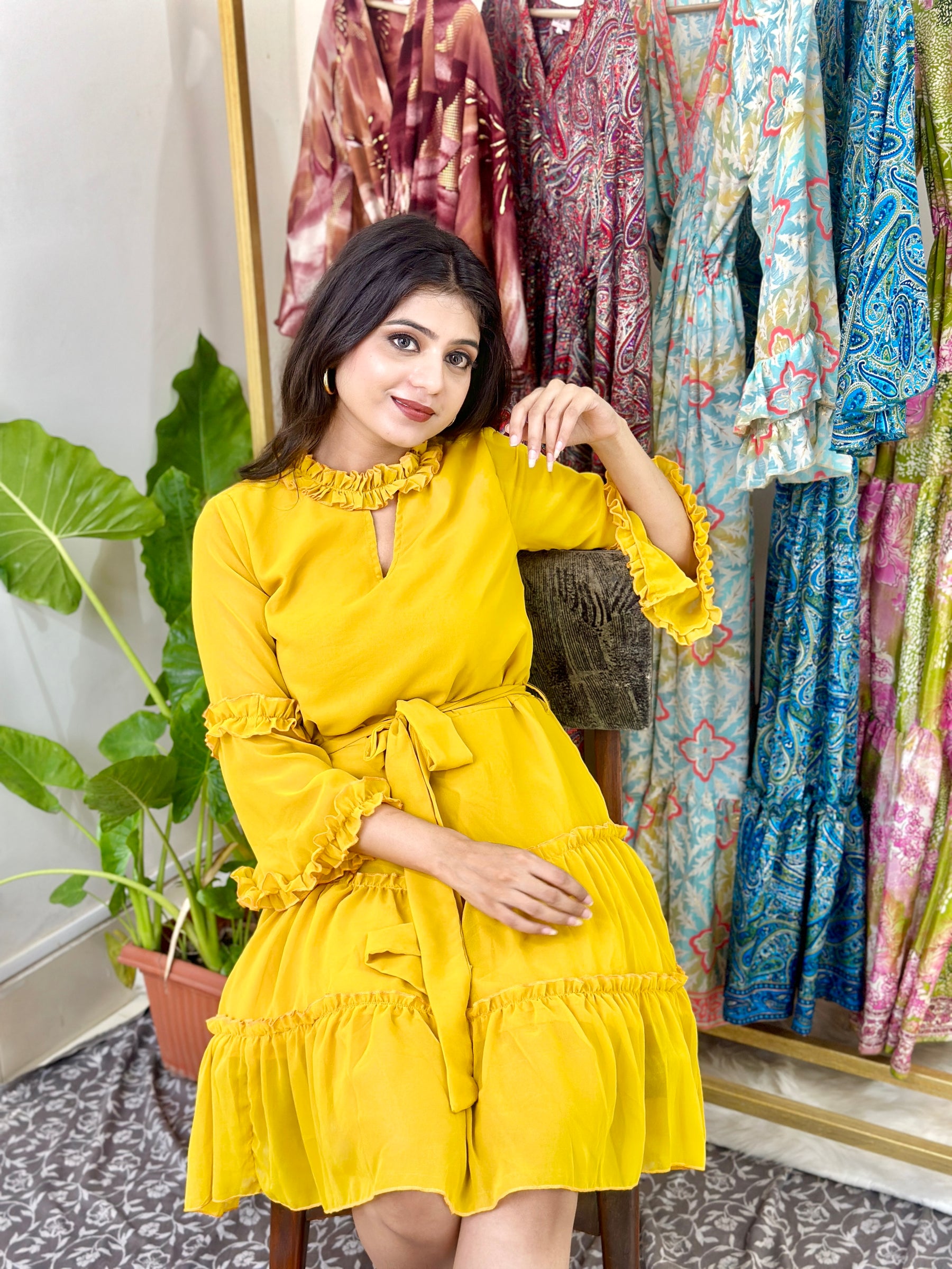 georgette short dresses Dresses, dress, budget dress, printed dress