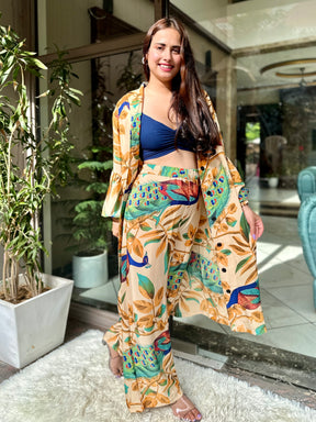 Beige Peacock Serenity Coord Set