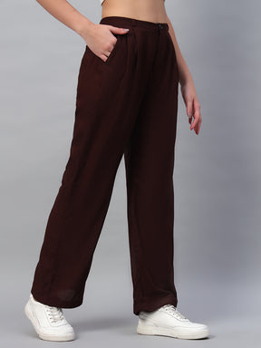 Cotton Pleated Wine Pants