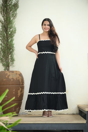 Black Ric Rac Maxi Dress