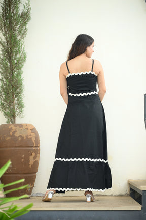 Black Ric Rac Maxi Dress