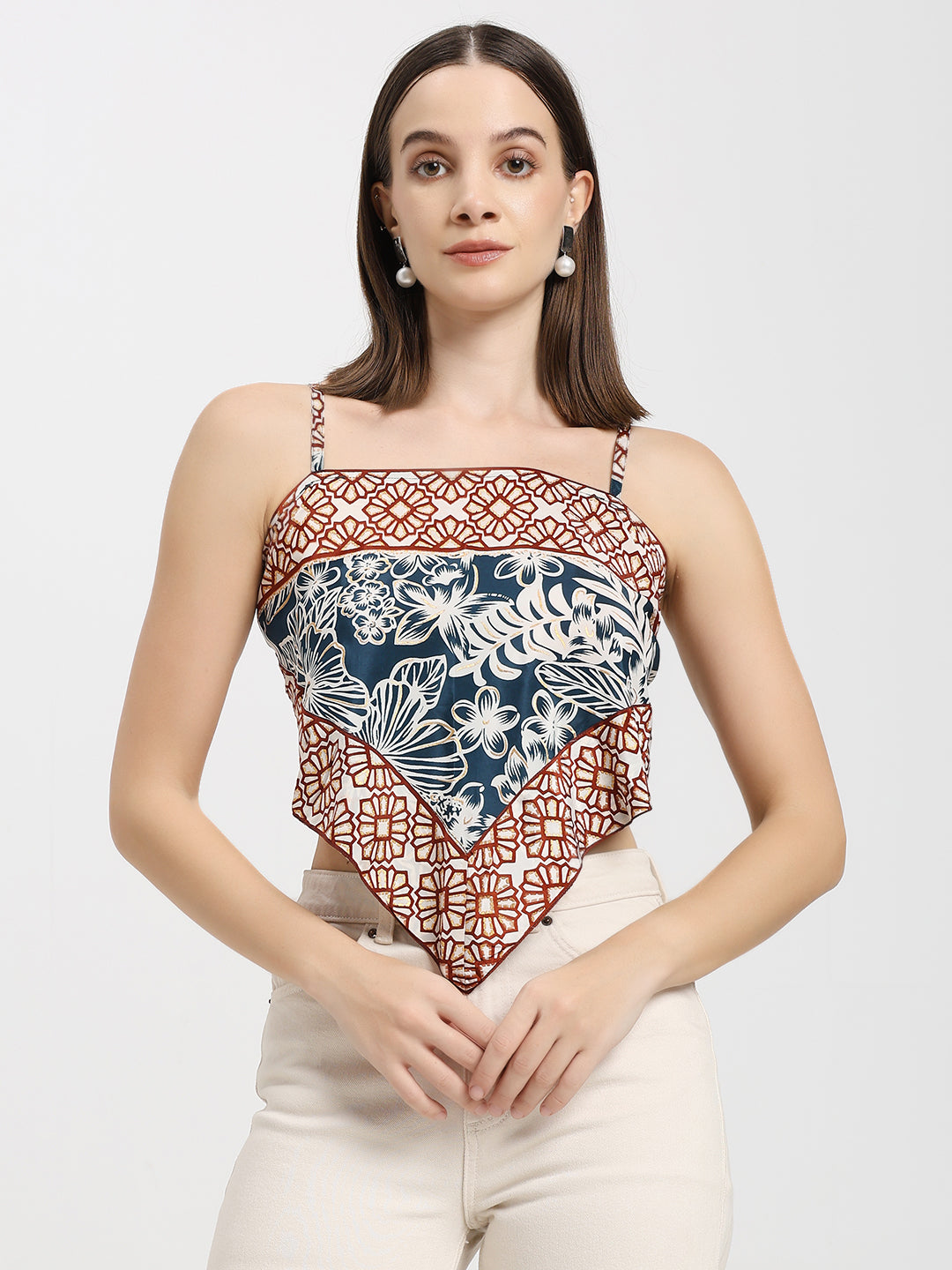 Boho Bandana Floral Scarf Top