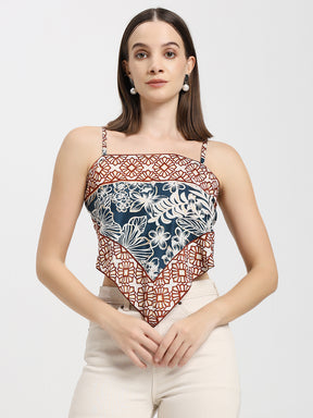 Boho Bandana Floral Scarf Top