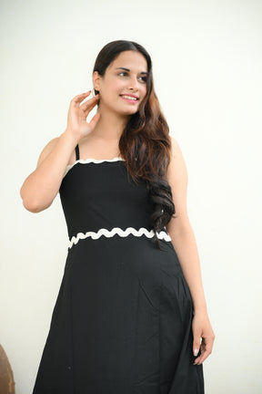 Black Ric Rac Maxi Dress