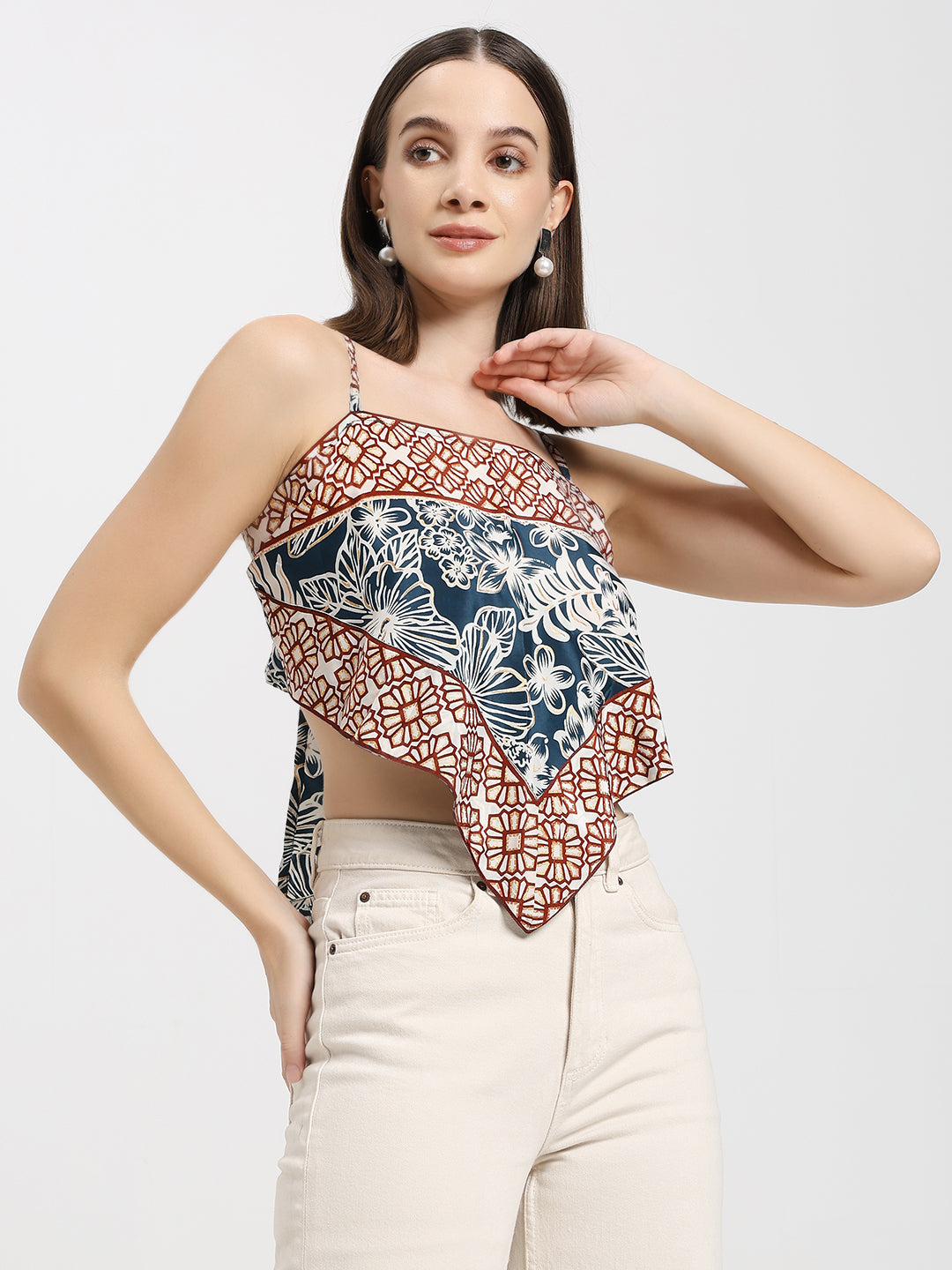 Boho Bandana Floral Scarf Top