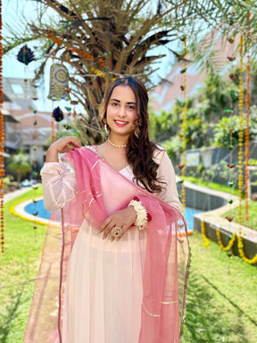 Apricot Georgette Suit Set