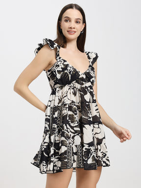 Cotton Floral Mini Dress