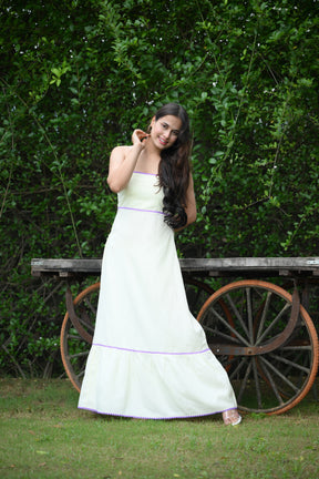 White Ric Rac Maxi Dress