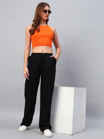 Linen Pleated Black Pants