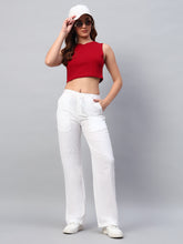 Linen Pleated White Pants