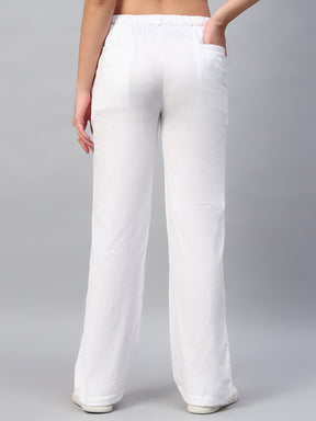 Linen Pleated White Pants