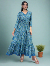 Boho Blue Long Maxi Dress