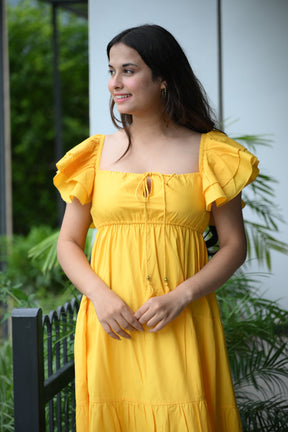 Yellow Cotton Maxi Dress