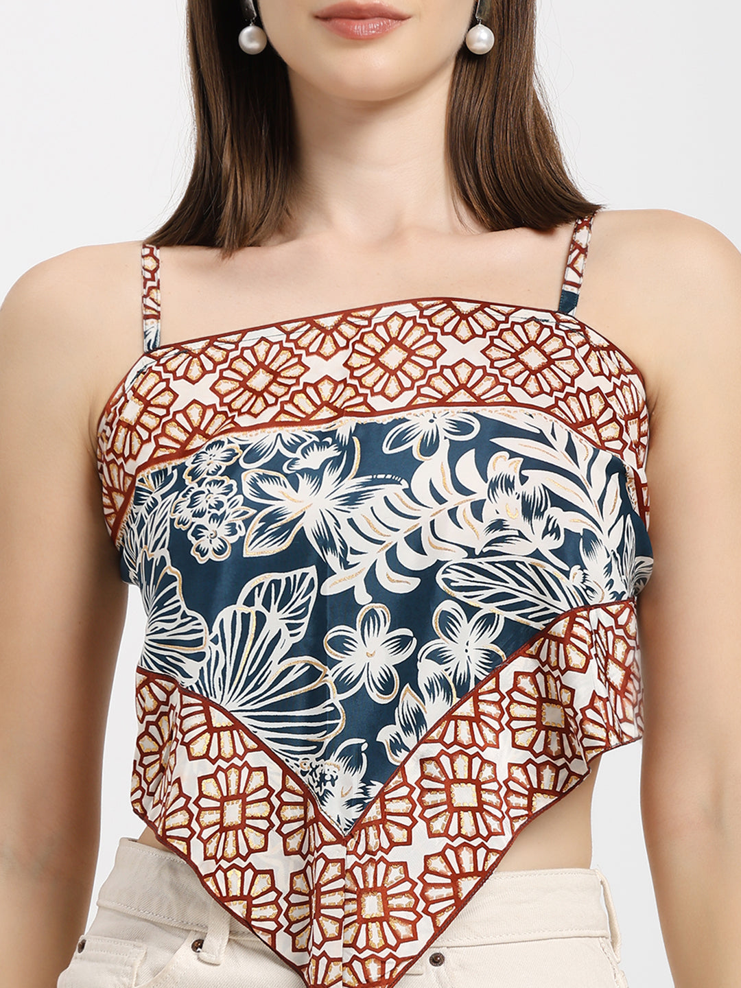 Boho Bandana Floral Scarf Top