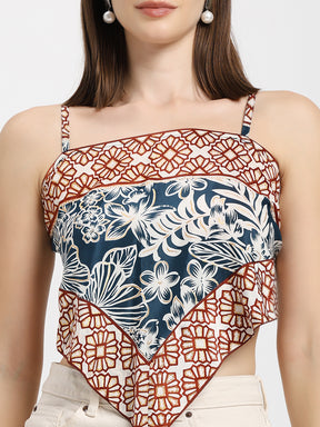 Boho Bandana Floral Scarf Top