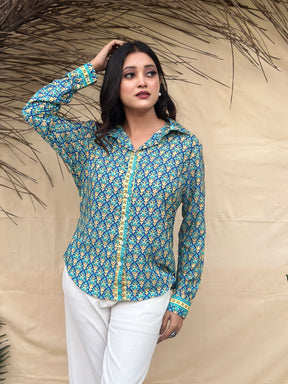 Blue Printed Shirt