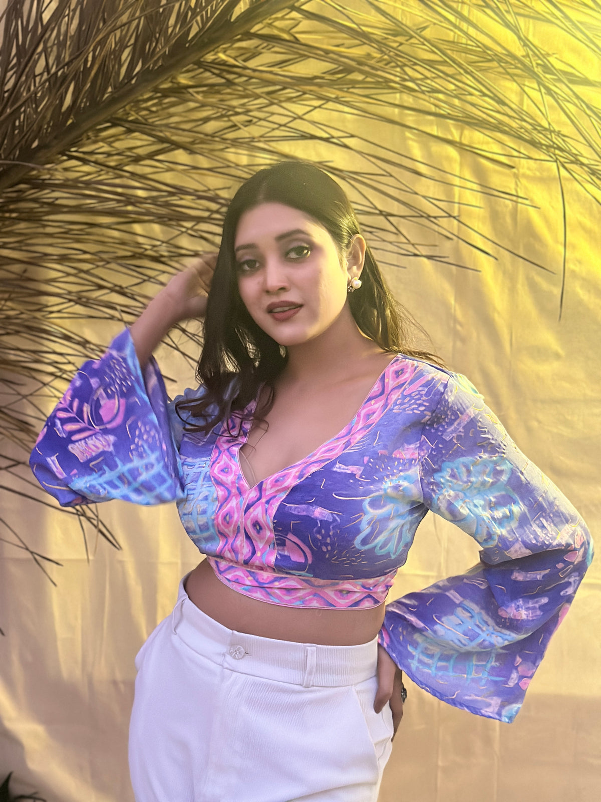 Sky Purple Backless Crop Top