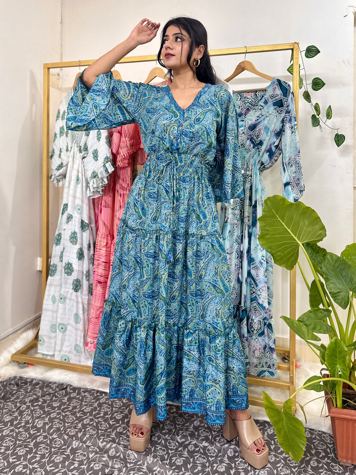 Boho Blue Long Maxi Dress