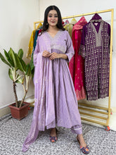 Lilac Frock Style Kurta Set