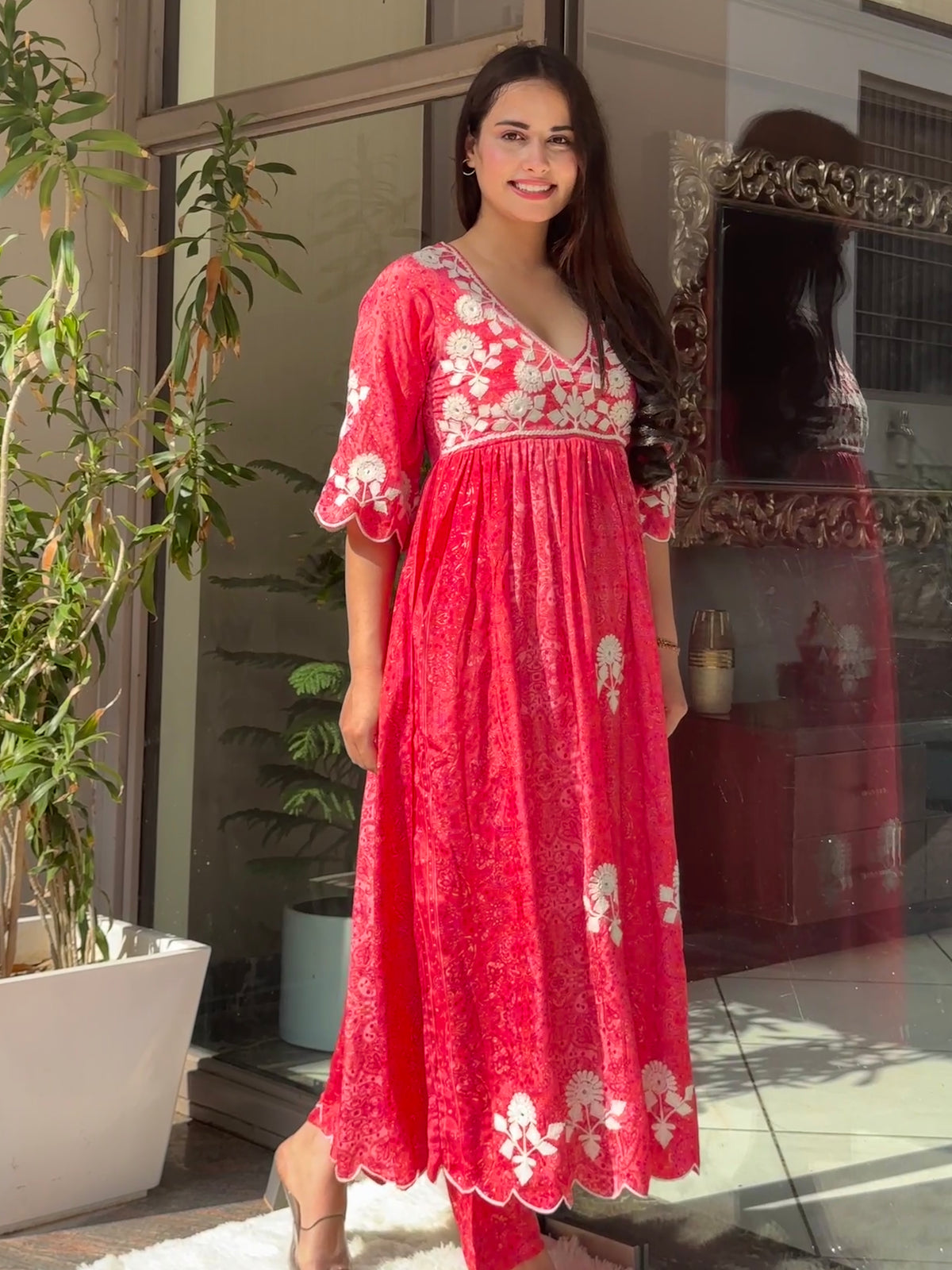 Rose Embroidered Kurta Set