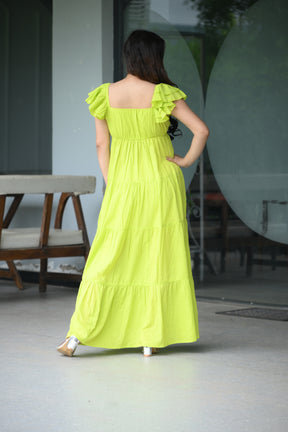 Green Cotton Maxi Dress