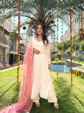 Apricot Georgette Suit Set