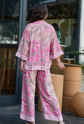 Pinkish Foil Printed 3 Piece Set